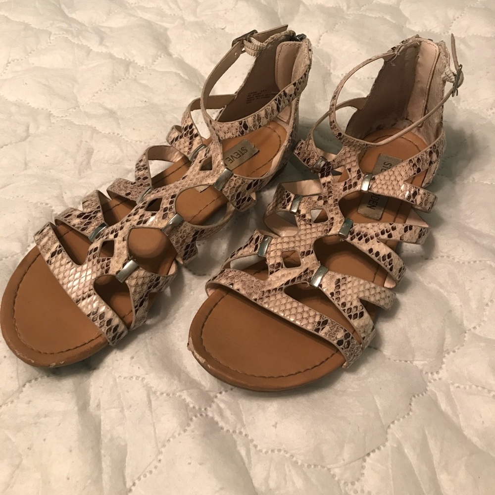 Snakeskin Steve Madden sandals! Worn a few times